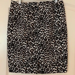 JCrew Pencil leopard skirt